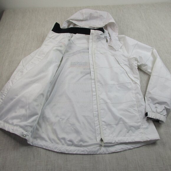 Asics New York City Marathon Jacket Womens 12 White Windbreaker Hooded Full Zip‎ - Picture 4 of 16